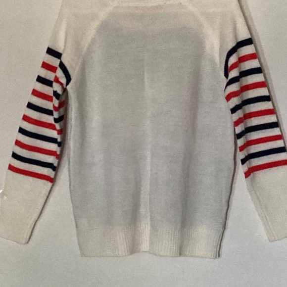 "I Miss Summer" Sweater sz L red, white, blue - Picture 4 of 7